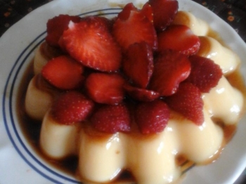 budino alla vaniglia e fragole